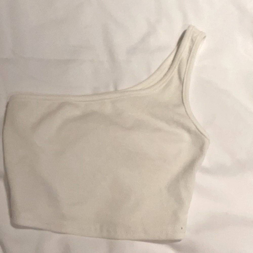 Kids SHEIN white one strap crop top
